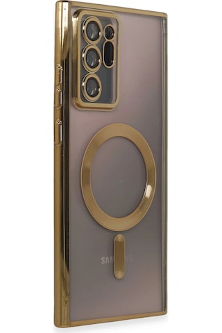 Newface Samsung Galaxy Uyumlu Note 20 Ultra Kılıf Kross Magneticsafe Kapak Semeglbl - 72 - Gold