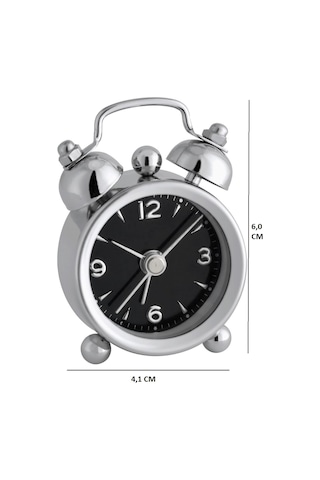 Tfa Dostmann Alarmlı,Mini Nostalji Saat Siyah Masa,Başucu Saati
