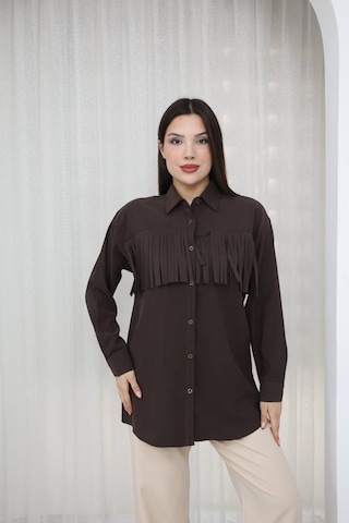 Piove Püskül Detaylı Gömlek Olive Charm MÜRDÜM