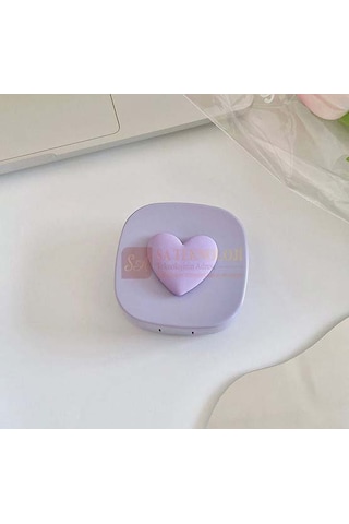 Lionsa Lens Saklama Kutu ve Aynalı Kalpli Takma Aparatı Seti Mor