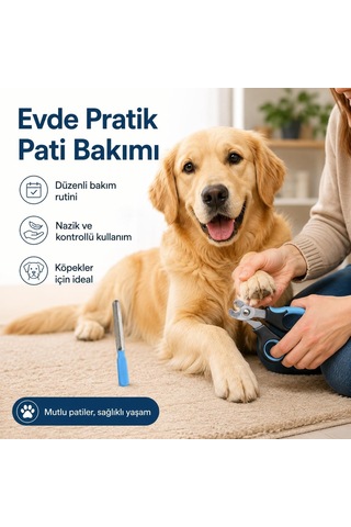 Kedi Ve Köpek Tırnak Makası - Evcil Hayvan Tırnak Kesme Makası Ve Metal Törpü - 2 Parçalı Ergonomik Pati Bakım
