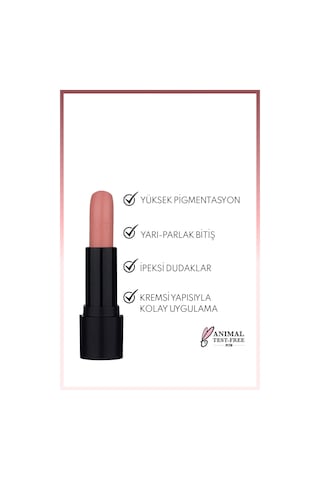 Note Cosmetique Deep Impact Lipstick Kremsi Dokulu Yarı Parlak Ruj 02 Optimistic Rose - Nude