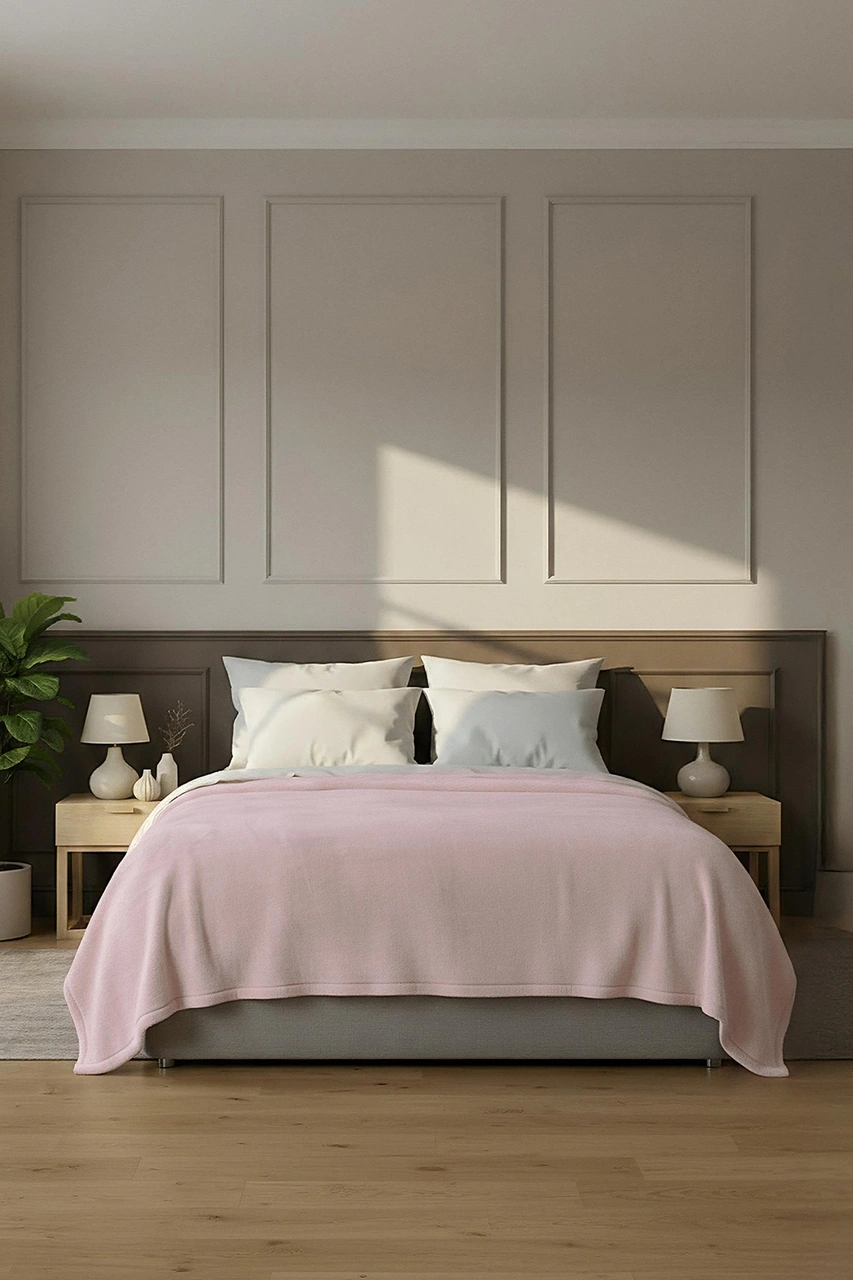 Pufina 200x220 Çift Kişilik Tavşan Tüyü Battaniye Pudra