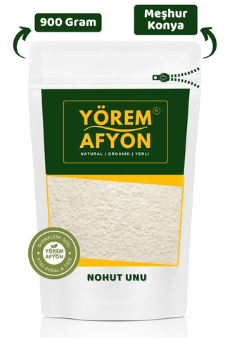 Yörem Afyon Meşhur Konya Yöresinden Taş Değirmende Öğütülmüş Glütensiz Çiğ Nohut Unu Cicer Arietinum 900gr.