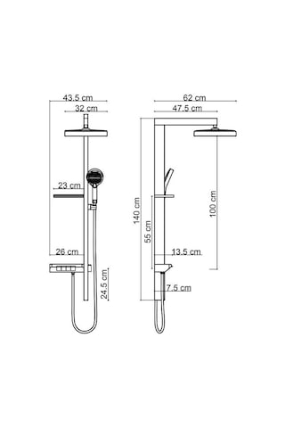 Fj-5157 Mat Füme Duş Ünitesi Renkli