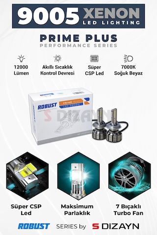 S-dizayn Prime Plus 9006 Led Xenon / 45w / 12000 Lm / 7000k A+ Kalite