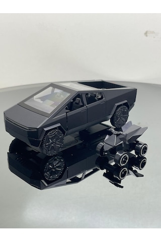 Tesla Cyber Truck 1:32 Ölçek Metal Çek Bırak 12 Cm Oyuncak Araba - Siyah