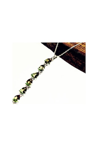 Gümüş Zultanit Damla Taşlı Altılı Kadın Kolye