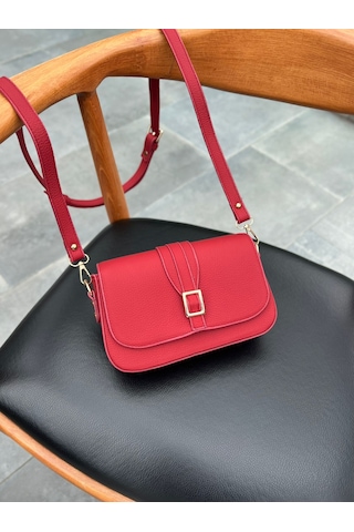 Mft Leather Hakiki Deri Kadın Çanta Viola 1524 Flother Mat Kırmızı