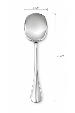 Çelik Servis Kaşığı - Ergonomik Paslanmaz Çelik Kaşık - Pilav Tatlı Yemek Servis Kaşığı - 21 Cm