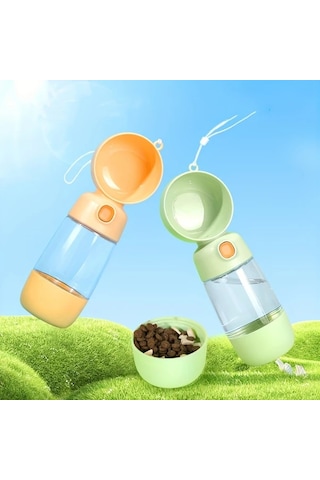 Willowhaven Yeşil 2si 1 Arada Taşınabilir Köpek Su Şişesi Yem Kabı Sızdırmaz Seyahat