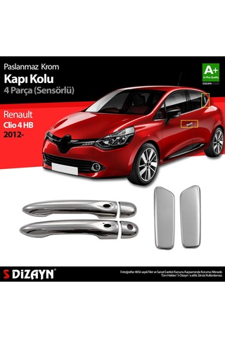 S-Dizayn Renault Clio 4 Hb Krom Kapı Kolu  4 Kapı 2012 Üzeri Sensörlü