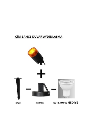 Seka Tech Zita Kazıklı ve Rozanslı Çim Ağaç Duvar Aydınlatma Armatürü Turuncu