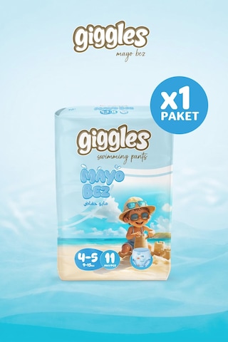 Giggles Külotlu Mayo Bebek Bezi Sıvı Geçirmez 4-5 Numara 9-15 Kg 1 Paket 11 Adet 4 - 5 Numara