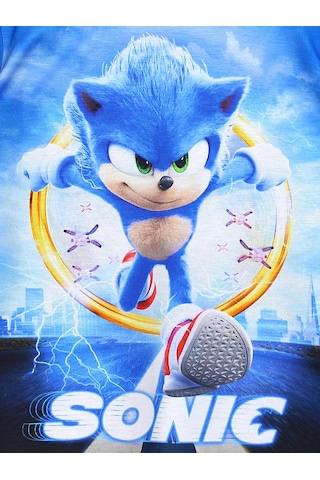 Kirpi Sonic The Hedgehog Yazlık Kısa Kollu T-Shirt Mavi