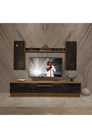 Decoraktiv Trendstyle 5ds Mdf Tv Ünitesi Tv Sehpası Pera - Siyah Mermer