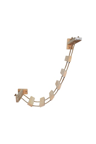 Doğal ahşap halatlı ipli kedi merdiveni kedi köprüsü duvar yolu