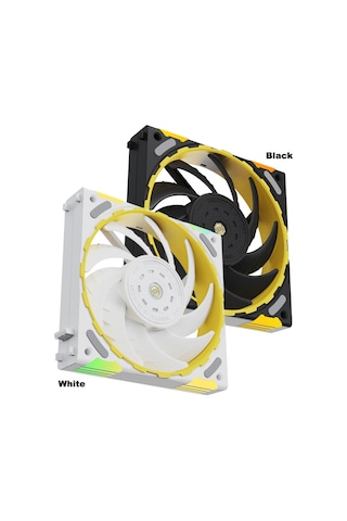 Jeehugo Yeston 12cm Rgb Bilgisayar Kasası Fanı, Fdb Yataklı, 4pın Pwm Sessiz Soğutma, Otomatik Hız Kontrolü, Beyaz Beyaz