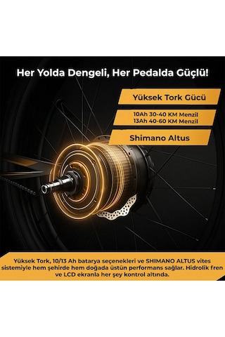 Roxform R-200 Pro Elektrikli Katlanabilir Bisiklet 10ah Shimano Altus Hidrolik Fren Şehir Bisikleti Titanyum Mavi