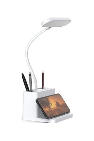 Buffer Kalemlikli Usbli Dokunmatik 3 Kademeli 360 Derece Özel Göz Korumalı Led Lityum Masa Lambası -m11 Beyaz