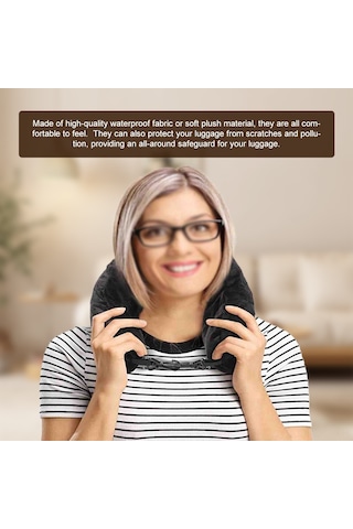 Padalink Seyahat Boyun Yastığı - Kıyafet Dolgulu Çantası, Su Geçirmez Lycra, Uçak Yastığı, 18x78 Cm Siyah, Çok Amaçlı Stokaj Siyah