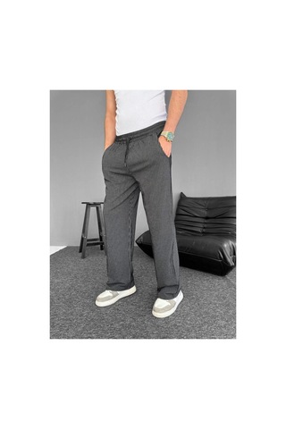Butik İstanbul Su Yolu Çizgili Cepli Pantalon - Siyah