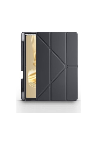 Huawei Matepad Pro 12.2" Kılıf Katlanır Kalem Bölmeli Silikon Standlı Uyku Modlu Akıllı Kapak Kapaklı Kılıf