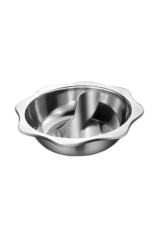 Restoran Ev İndüksiyonlu Pişirici İçin Paslanmaz Çelik Çift Lezzet Sıcak Tencere Kalınlaştırılmış Taban Diğer