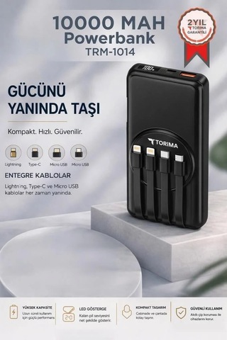Taşınabilir Batarya 10000 Mah Magsafe Trm-1014 Siyah Kablosuz Şarj Yedek Güç Telefon Şarjı Çok Renkli