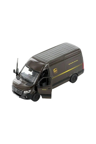 Kinsmart Mercedes Benz Sprinter Ups Kargo Aracı Metal Model Araba Çek Bırak 12 Cm
