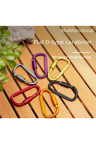 Jeemson 8cm Kaliteli Alüminyum D-ring Kaykay Kilitli Spiral Kilitle, Outdoor Aktivite İçin Güçlü Ve Kolay Kullanim - Kırmızı Gümüş