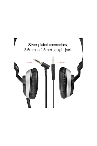 Konesam Bose Oe2 Kulaklık İçin 3.5mm-2.5mm Mikrofonlu Ses Kablo, Ses Düzeyi Kontrolü, Tpe Malzeme, Siyah, 150cm