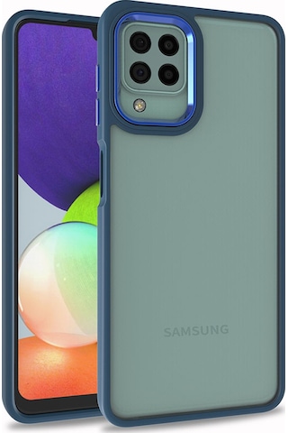 Zore Galaxy Uyumlu M32 Kılıf Msra Flora Kapak - Mavi Mavi