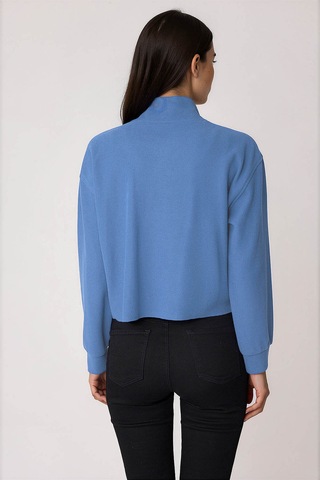 Vitrin Dik Yaka Fermuarlı Örme Sweatshirt İndigo