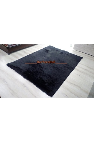 Doğuş Tavşan Tüyü Siyah 80 x 300 Cm Peluş Yolluk