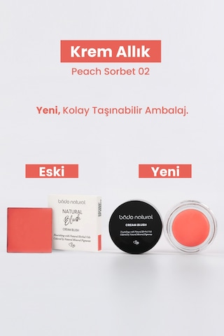 Bade Natural Krem Allık 02 Peach Sorbet