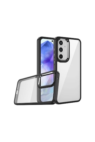 Zore Galaxy Uyumlu A05s Kılıf Flora Kapak - Siyah Siyah