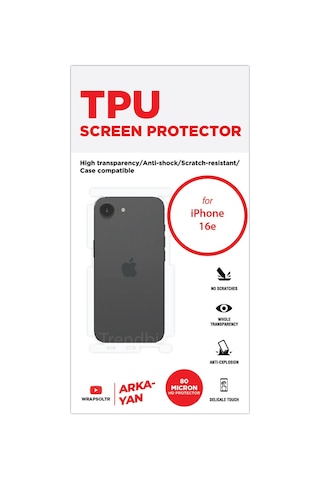 Apple Uyumlu iPhone 16e Arka Ve Yan Koruyucu Tpu Film