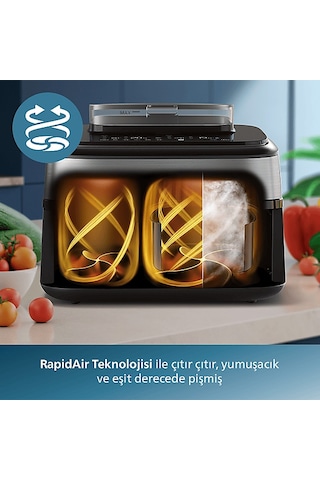 Phılıps NA555/00 5000 Serisi Çift Hazneli Airfryer