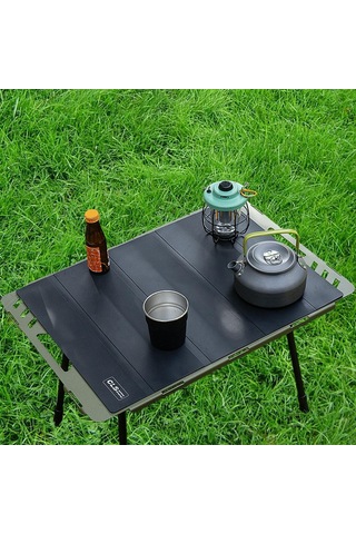 Homyl Kamp Masa Matı Katlanır Silikon Örtüsü Barbekü Siyah Siyah Çok Renkli