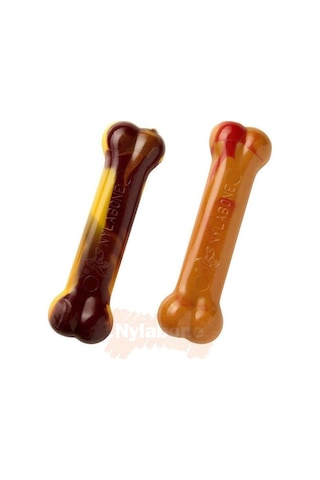 Nylabone Cheeseburger ve Elma Aromalı Köpek Çiğneme Kemiği S
