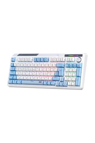 Dragos Colorpulse Mavi Beyaz Red Switch Hotswap Şarjlı Usb Wireless Bluetooth Full Rgb Mekanik Oyuncu Klavyesi