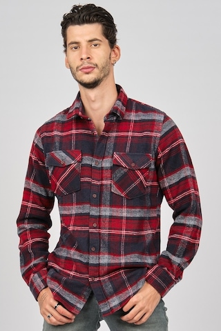 Mcl Erkek Çizgili Çift Cepli Oduncu Gömlek 2072702 Lacivert Lacivert