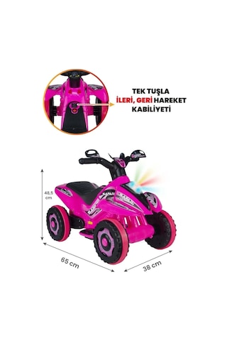 Akülü Araba Atv 6 V Safari Pembe Pembe