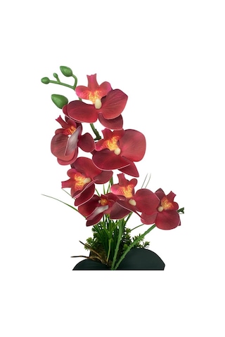 Yapay Çiçek Islak Orkide Gold Metal Saksıda Saksıda Orkide 50cm