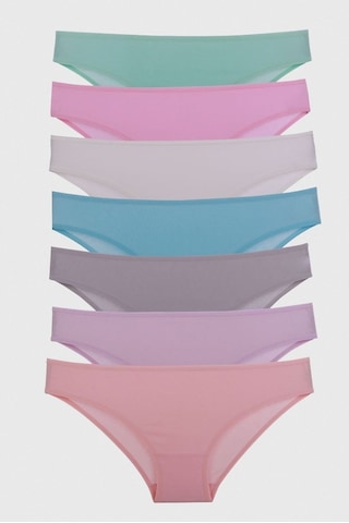 Nicoletta Somon Kadın Külot 7 Li Paket Likralı (488054202) Somon