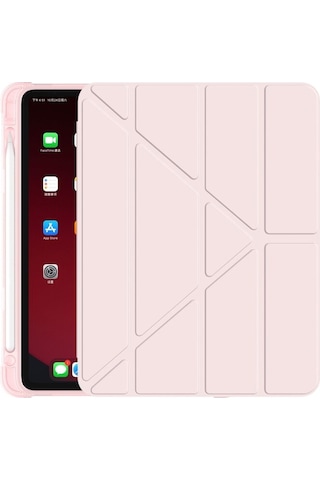 Apple Uyumlu iPad, Air 11inç M2 2024 Kılıf Kalem Bölmeli Trifolding Case A2902 A2903 A2904