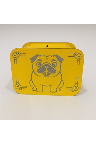 Köpek Kumbara - Ağaç İşleme -ceviz Ağacı-sarı