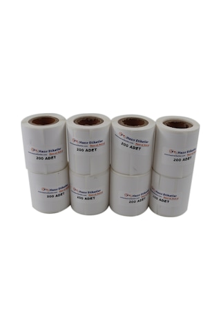Pp Termal Etiket 50mm X 30mm Ruloda 200 Adet 8 Rulo Toplam 1600 Adet Phomemo M110 İle Uyumlu