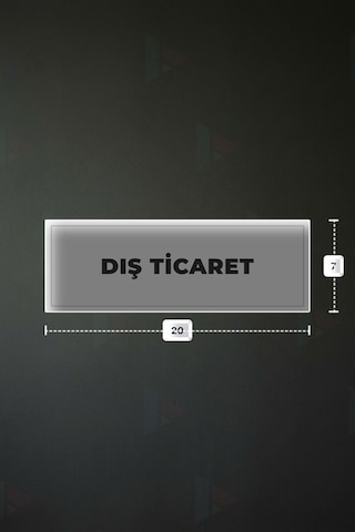 Dış Tıcaret Yazılı - Metal - Beyaz Renk - Kapı İsimliği - 20x7 Cm